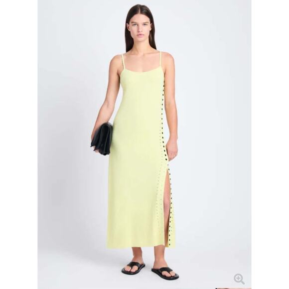 Proenza Schouler White Label Dress Women Small Astrid Slip Maxi Yellow Minimalis - Picture 2 of 15